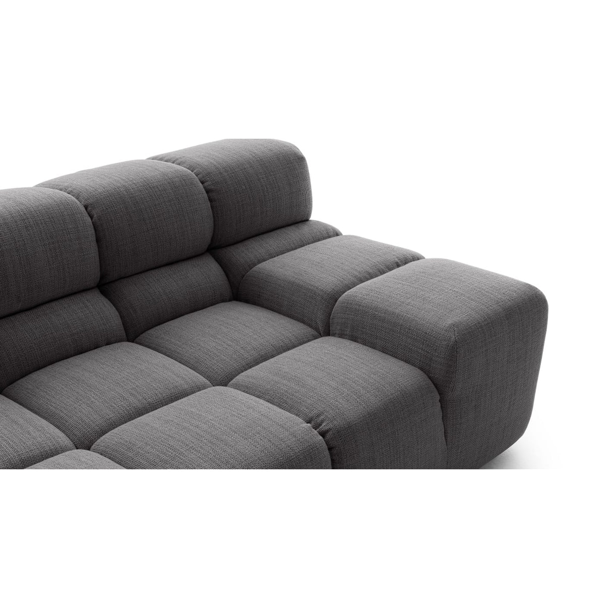 Tufty 3-Seater Sofa with Chaise Close-up Armrest Detail | Nue Modern