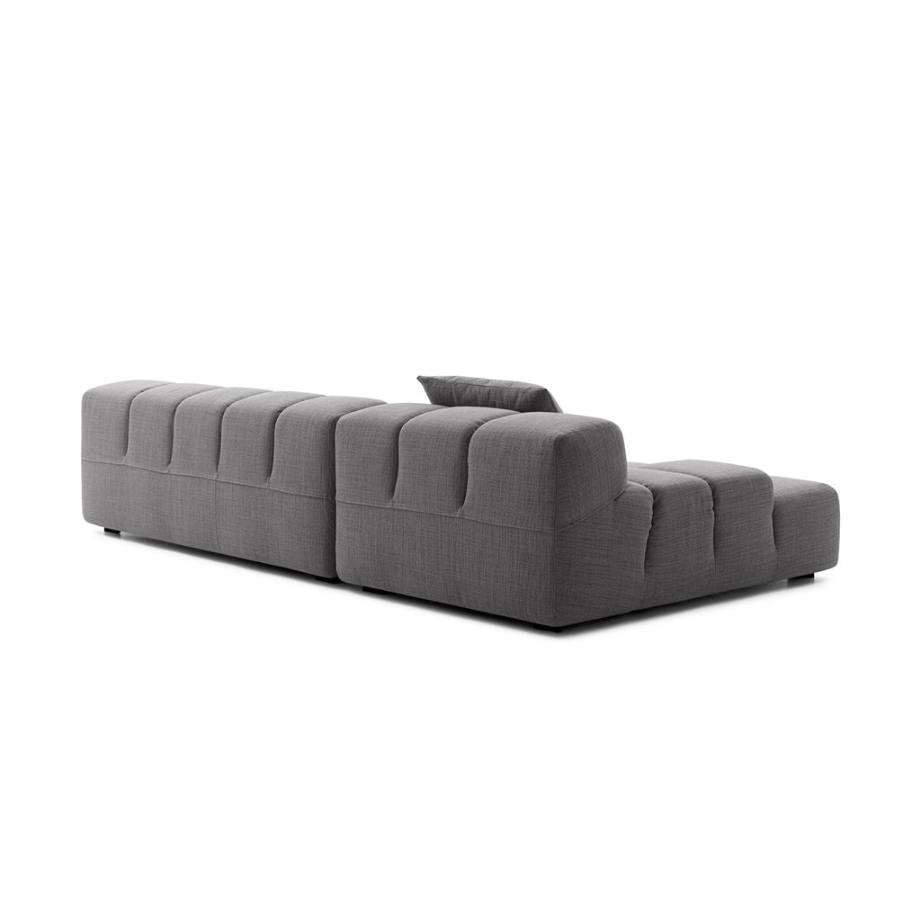 Tufty 3-Seater Sofa with Chaise Angle Back View | Nue Modern