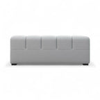 A modern light grey upholstered TF005 with a tufted segmented backrest, shown from the back against a plain white background.