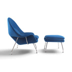 Womb Chair and Ottoman in blue - side view
