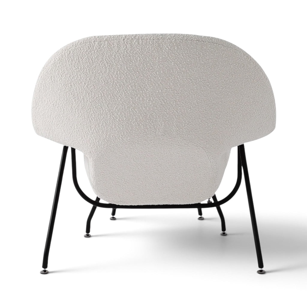 Womb Chair and Ottoman in bouclé - back view