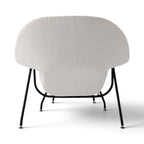 Womb Chair and Ottoman in bouclé - back view