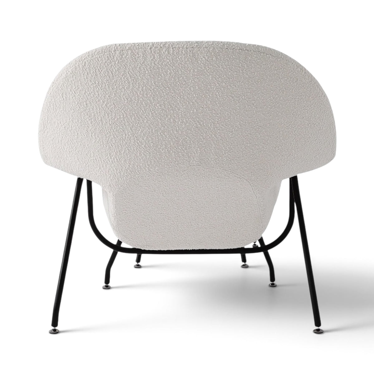 Womb Chair and Ottoman in bouclé - back view
