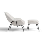 Womb Chair and Ottoman in bouclé - side view