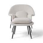 Womb Chair and Ottoman in bouclé